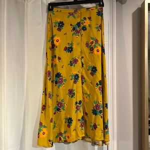 Zara TRF long flowy floral skirt